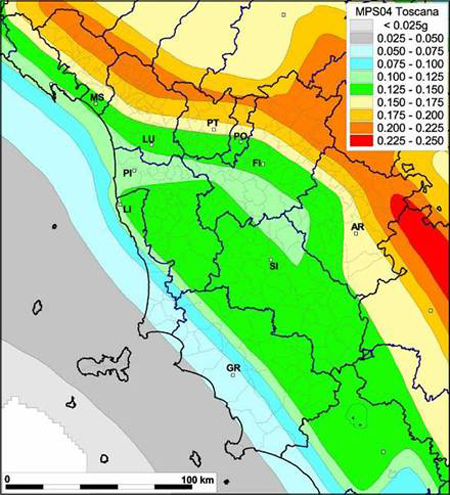 Mappa della pericolosità sismica di base