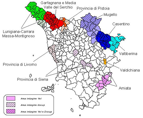 Mappa delle aree del programma VEL