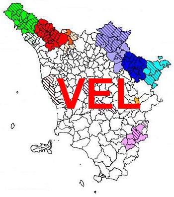 Mappa del Programma VEL nei centri urbani