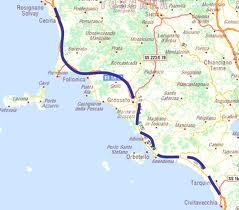 Cartografia dell'autostrada tirrenica