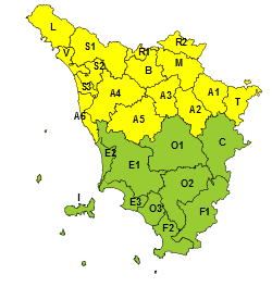 Aggiornata l'allerta meteo per temporali fino alle ore 20 di oggi, venerdì 24