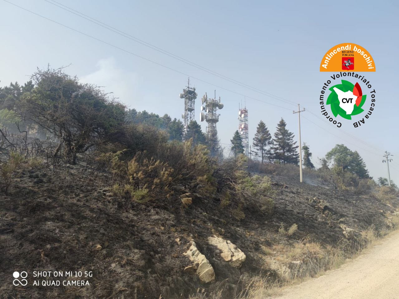 Spento l'incendio boschivo di Alpe di Poti