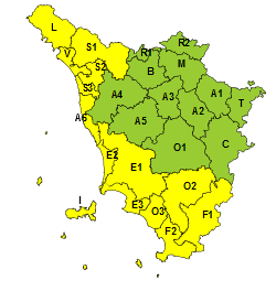 Codice giallo per pioggia e temporali per sabato 3 dicembre