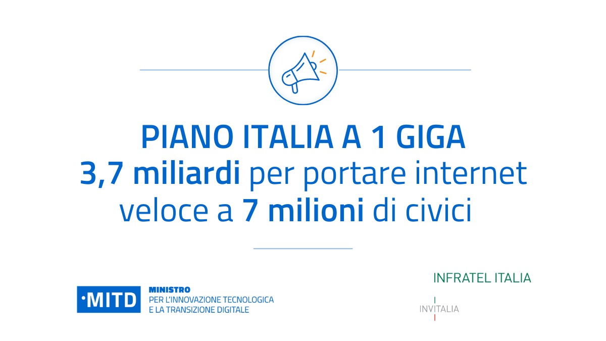 In collegamento online la presentazione del “Piano Italia a 1 giga”