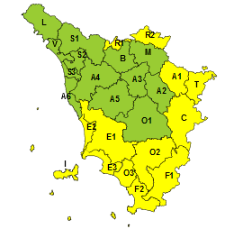 Maltempo, codice giallo per tutta la domenica nella Toscana meridionale