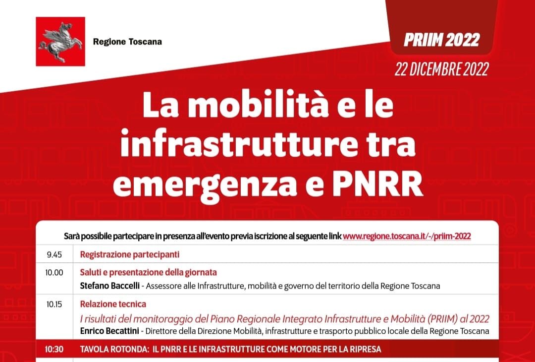 La mobilità e le infrastrutture fra emergenza e Pnrr, evento il 22 dicembre