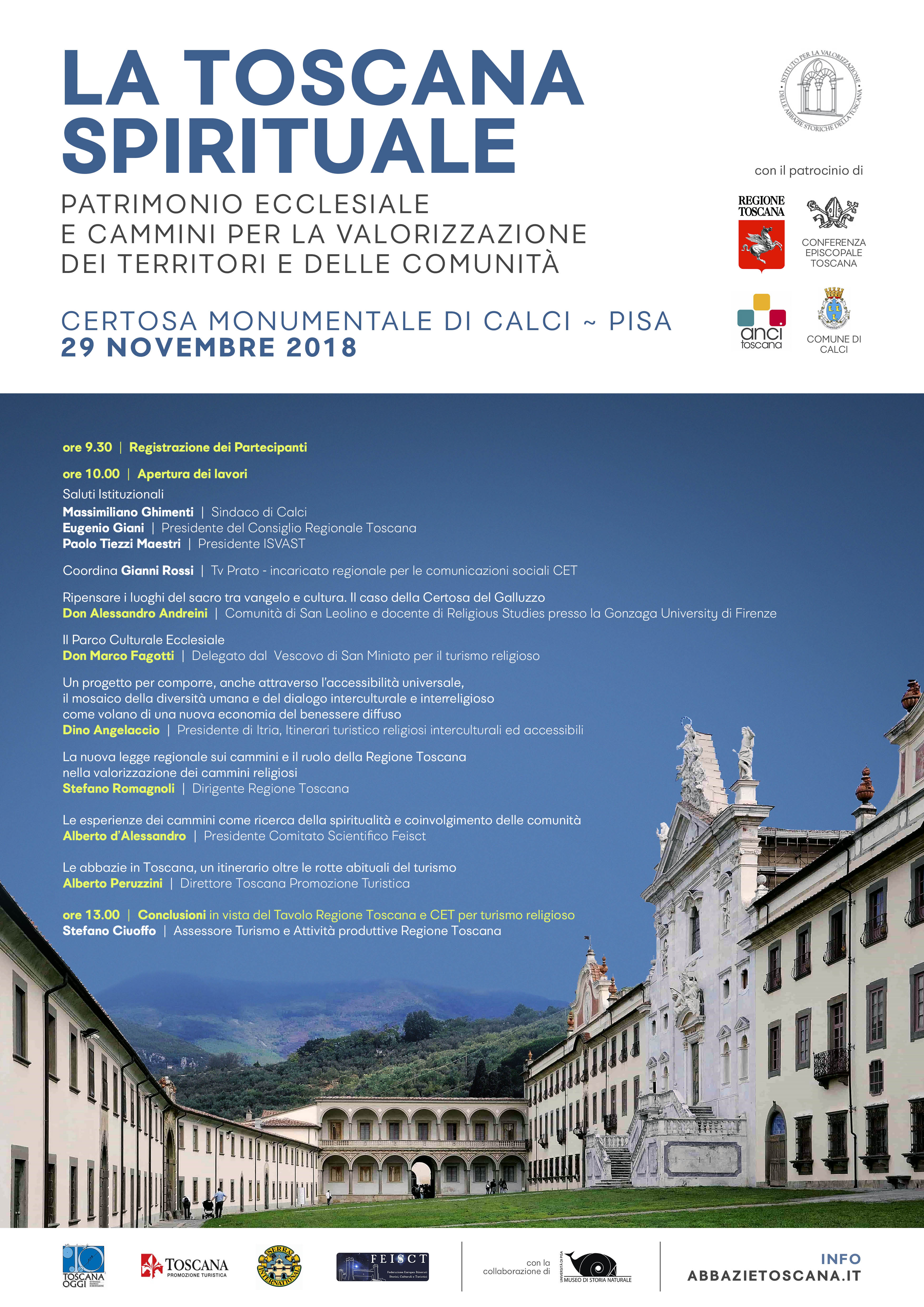 La Toscana spirituale, un convegno alla certosa di Calci