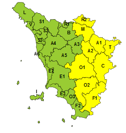 Maltempo, codice giallo per temporali forti dalle 14 alle 22 del 17 giugno