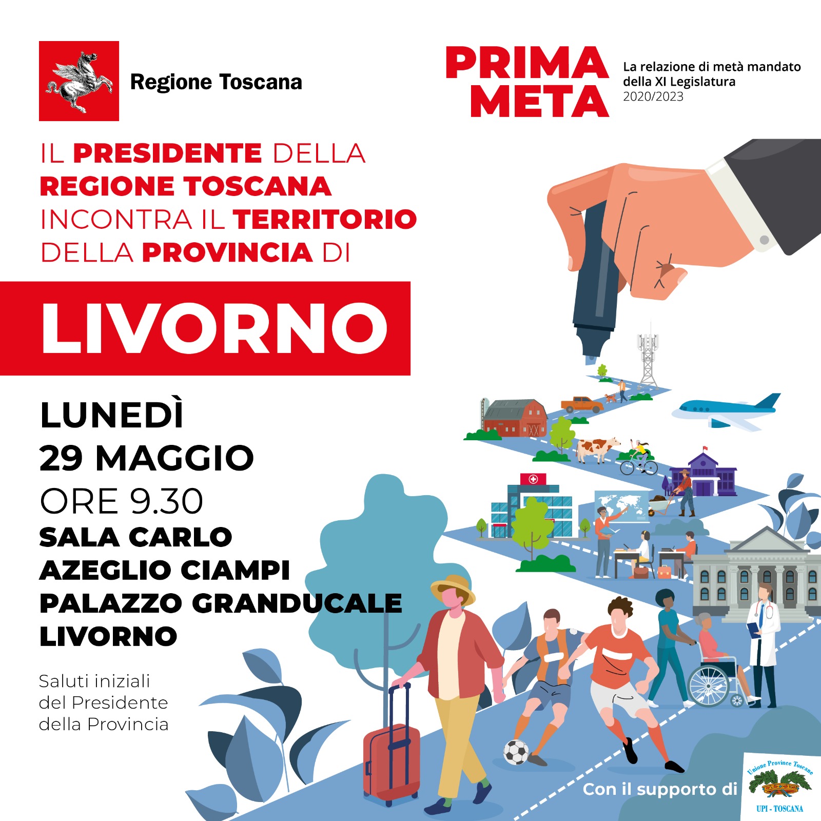 Metà mandato, lunedì 29 maggio Giani a Livorno