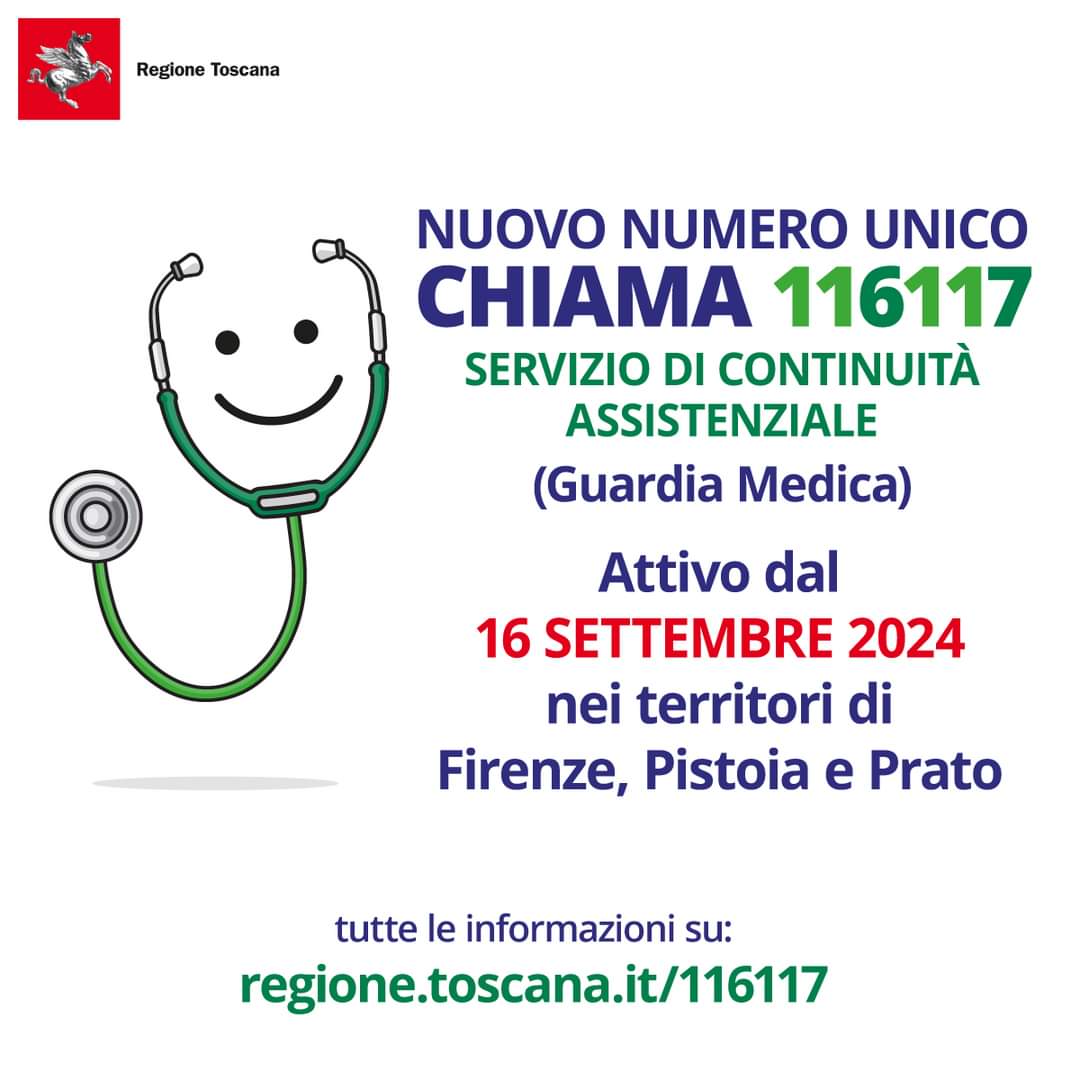Da lunedì 16 settembre 116117 attivo a Firenze, Prato e Pistoia