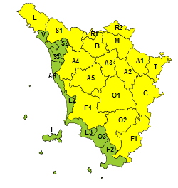 Meteo, temporali e rischio idrogeologico, allerta estesa al Valdarno inferiore
