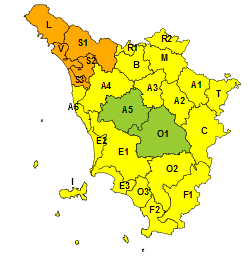 Maltempo, codice arancione in Lunigiana, Garfagnana, Versilia e Valle del Serchio