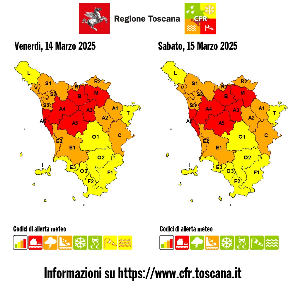 Giani e Monni: “Dichiarata allerta rossa per le province di Firenze, Prato, Pistoia e Pisa