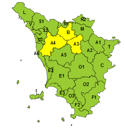 Vento forte in Toscana, codice giallo fino alla mezzanotte del 9 novembre