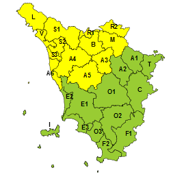 Codice giallo per piogge e temporali fino a mezzanotte di oggi martedì 28 giugno  