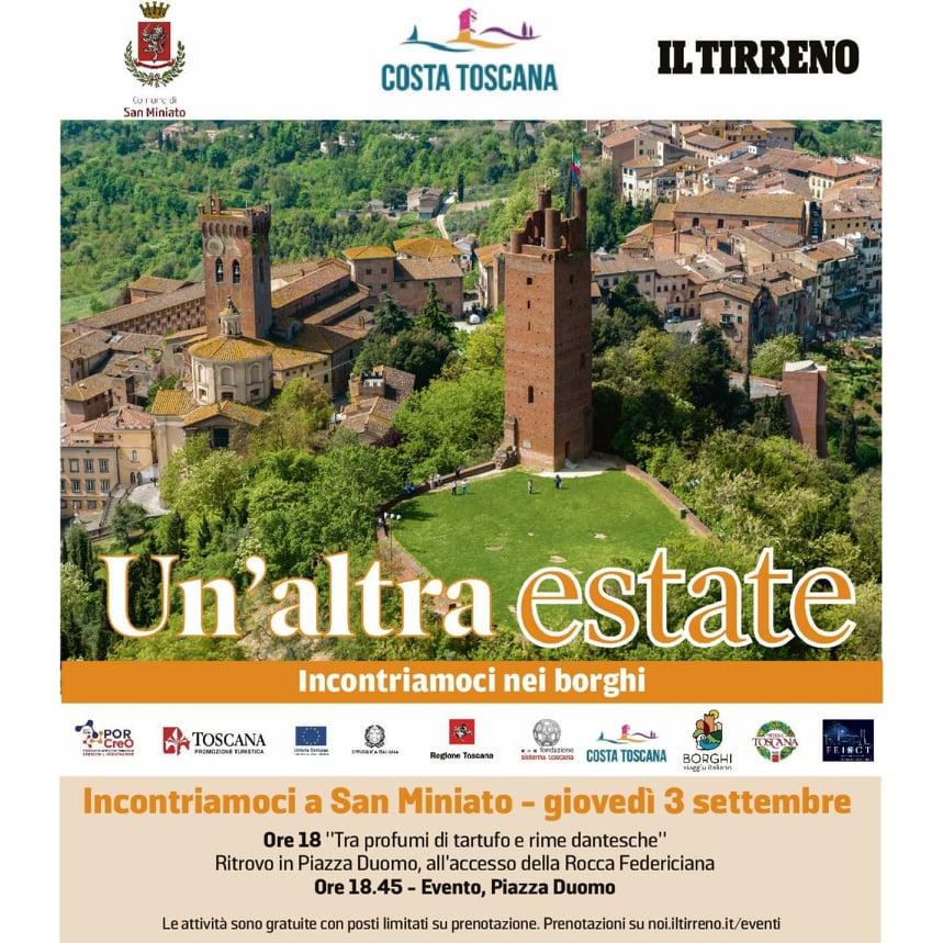 ‘Un’altra estate’ 2020, domani 3 settembre S. Miniato ospita la VI tappa