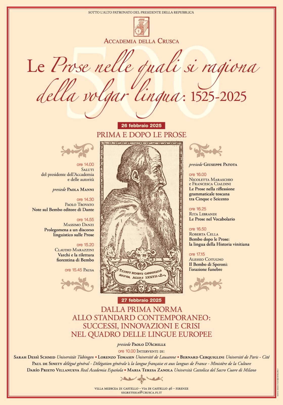 I 500 anni dalla stampa delle Prose di Bembo: conferenza stampa lunedì 24
