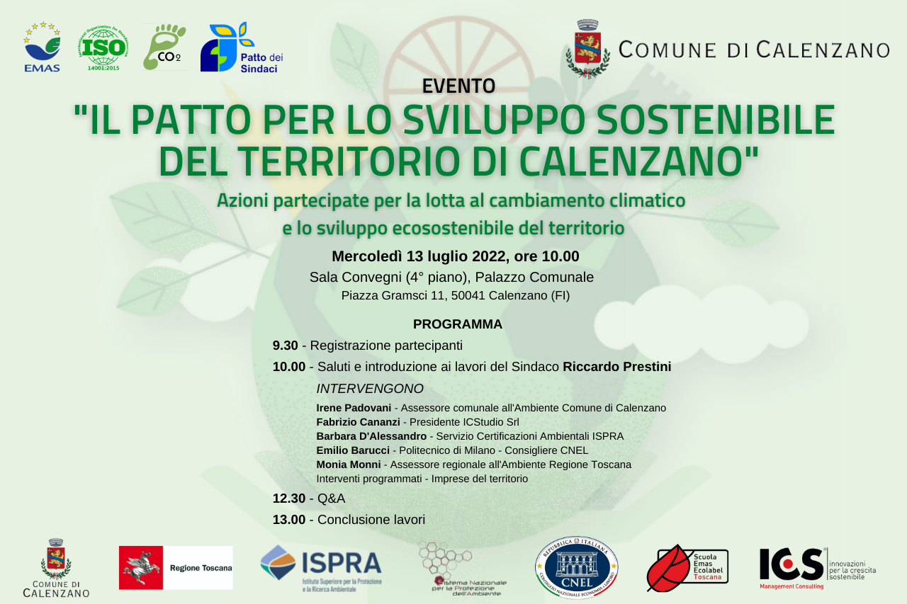 Transizione ecologica, il 13 luglio Monni a presentazione progetto del Comune di Calenzano