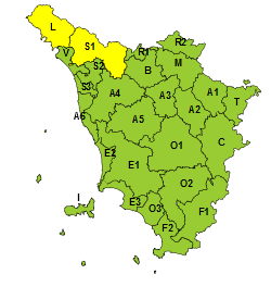 Maltempo, domenica 7 giugno codice giallo per pioggia nel nord-ovest della Toscana