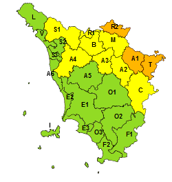Piogge e temporali, codice arancione per le aree nord-orientali del crinale appenninico