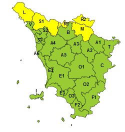 Codice giallo per neve su tutta la fascia settentrionale della Toscana