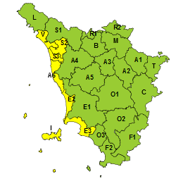 Temporali, codice giallo dalle 22 di oggi fino alle 10 di venerdì 16 ottobre