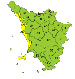 Codice giallo per vento e mareggiate esteso fino al 27 febbraio