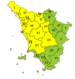 Codice giallo fino alle 18 di giovedì 11 giugno per pioggia e temporali
