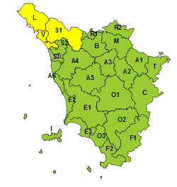 Maltempo, codice giallo per temporali sulla Lunigiana dalle 20 di domenica 1 dicembre