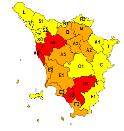 Maltempo, codice rosso su Valdarno inferiore e Grossetano fino alla mezzanotte di domani, lunedì