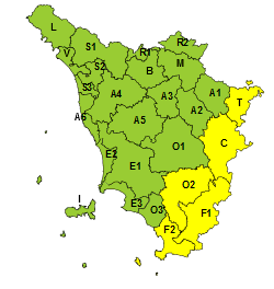 Codice giallo per temporali forti e rischio idrogeologico dalle 10 di venerdì 4 agosto