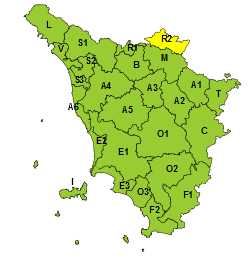 Giovedì 1 giugno codice giallo per rischio idrogeologico nella Romagna toscana