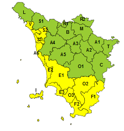 Pioggia e temporali, codice giallo su tutta la costa, arcipelago e a...