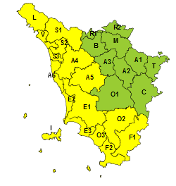 Maltempo, codice giallo per piogge e temporali fino alla mezzanotte di giovedì 24