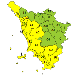 Maltempo, codice giallo per temporali su Arcipelago e Toscana occidentale