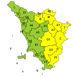 Neve, codice giallo fino alle 15 di lunedì 23 gennaio
