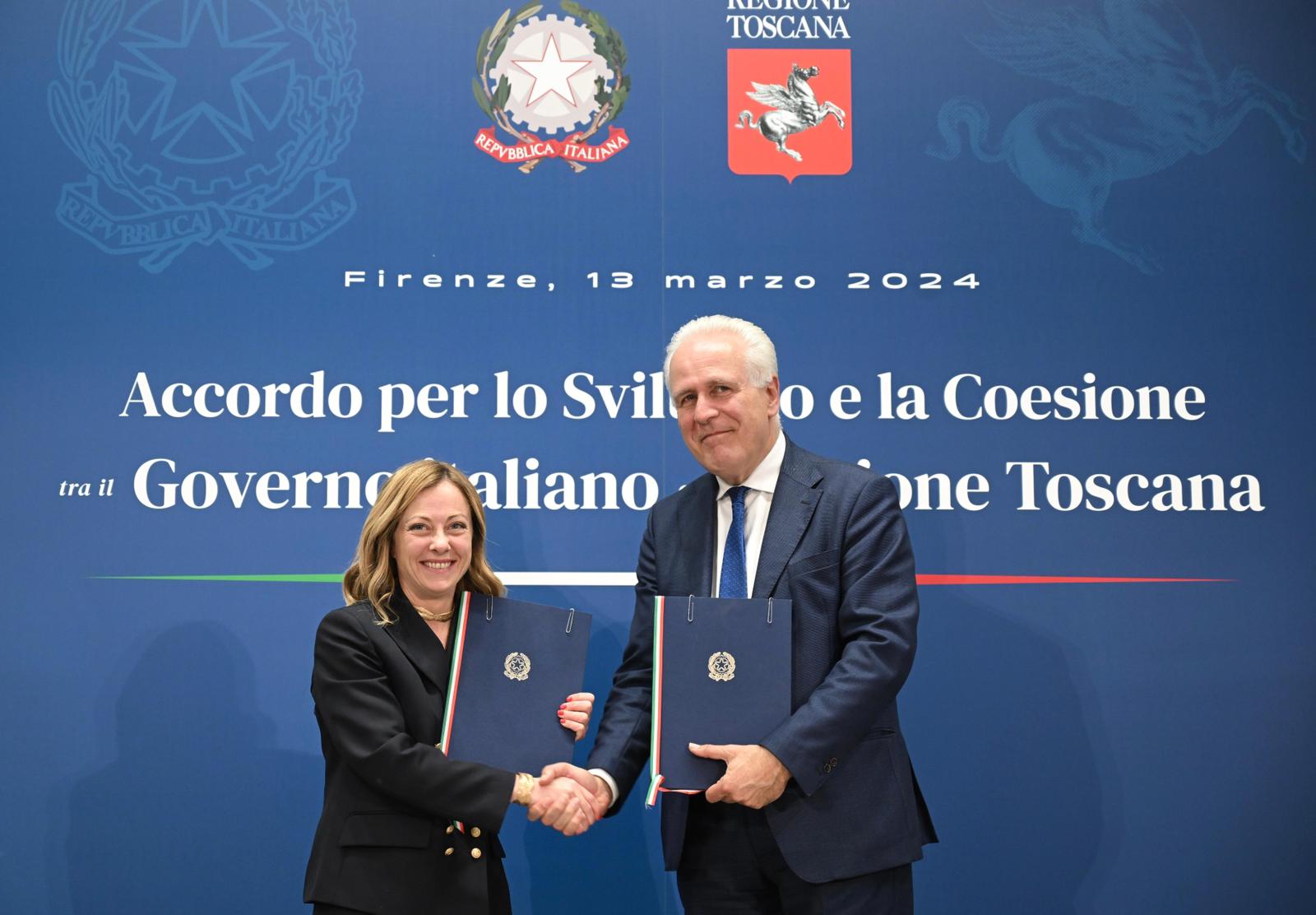 Fsc, accordo per 531 milioni, Giani: “Opere per tutti i territori, è la Toscana diffusa”