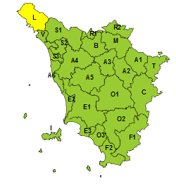 Pioggia, giovedì 9 gennaio codice giallo in Lunigiana