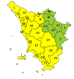 Codice giallo per pioggia e temporali su costa e Appennino fino alla mezzanotte di mercoledì