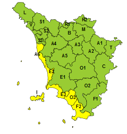 Maltempo, codice giallo per costa, Toscana sud e Arcipelago fino a domenica 10 novembre