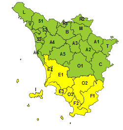 Maltempo, al sud della Toscana codice giallo fino alle 7 di sabato 2...