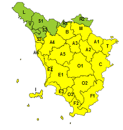 Maltempo, codice giallo per vento. Possibili piogge in Appennino fino alle 16 di martedì