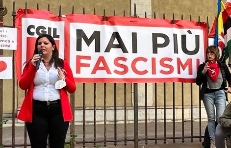 Scritte fasciste a Università Siena. Nardini al presidio Cgil: “Giusto e doveroso esserci”