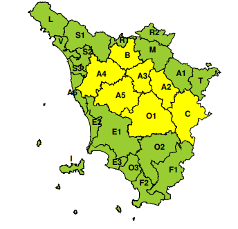 Vento, codice giallo sulla Toscana centrale per tutta la giornata di lunedì 22