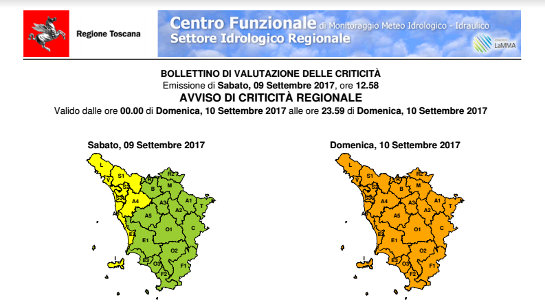 Tragedia di Livorno, la scansione delle Allerte