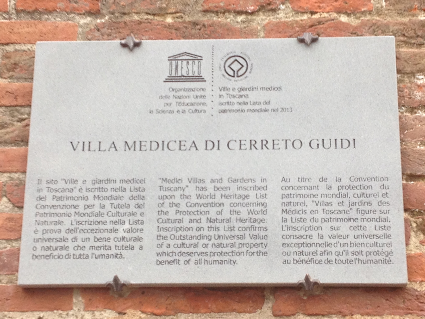 Ville e giardini medicei patrimonio Unesco: le cerimonie a Firenze e Cerreto Guidi