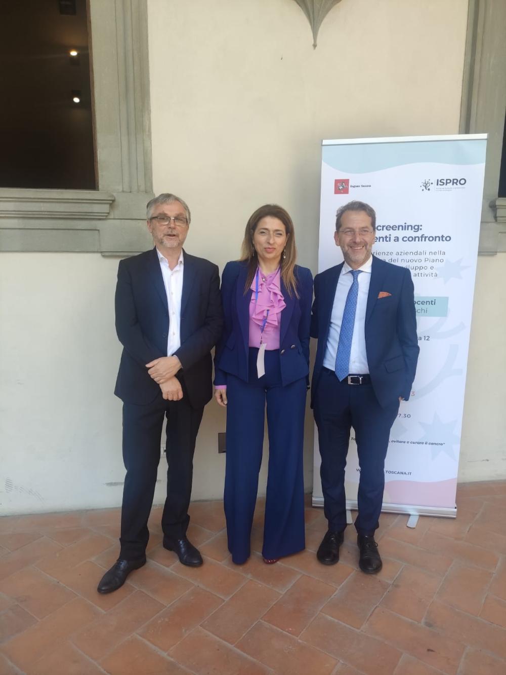 L'assessore Bezzini e la direttrice Belvedere con il direttore Gelli