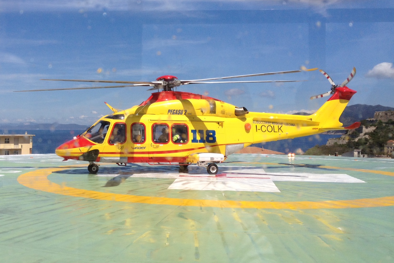 Terremoto centro Italia, elisoccorso Pegaso 2 in partenza da Grosseto per Rieti