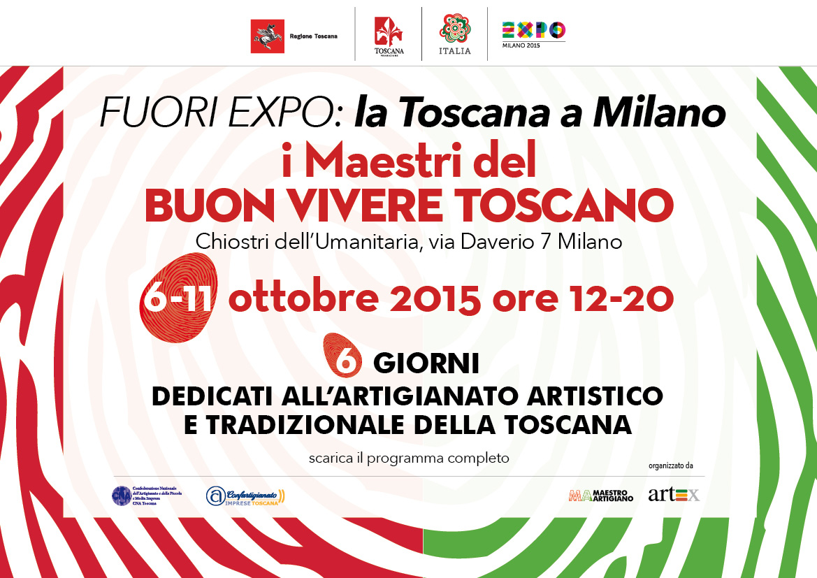 Artigianato artistico toscano, l'8 ottobre Ciuoffo a Fuori Expo alla presentazione di Artour