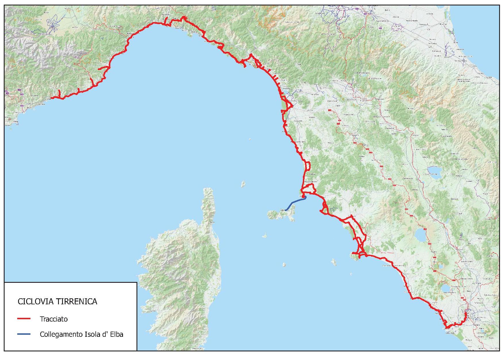 Ciclovia Tirrenica, 1200 km da Ventimiglia a Roma